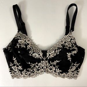 Wacoal Black Lace Floral Bra 34DDD / 34F